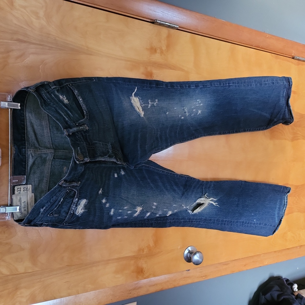 Abercrombie & Fitch Baxter New Old Stock 33x32 Distressed Jeans